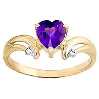 Amethyst and Diamond Ring 0.95ct in 9ct Gold