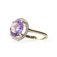 Amethyst and Diamond Halo Ring 6.0ct in 9ct Gold