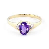 amethyst and diamond desire ring 075ct in 9ct gold