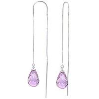 Amethyst Scintilla Briolette Earrings 4.5ctw in 9ct White Gold