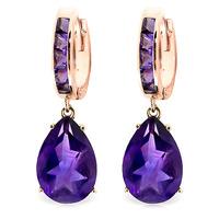 Amethyst Droplet Huggie Earrings 13.2ctw in 9ct Rose Gold