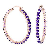 Amethyst Metro Hoop Earrings 6.0ctw in 9ct Rose Gold