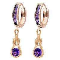 Amethyst Loop Knot Huggie Earrings 0.85ctw in 9ct Rose Gold