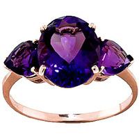 Amethyst Three Stone Ring 4.0ctw in 9ct Rose Gold