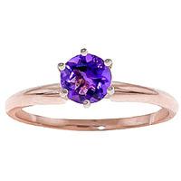 Amethyst Crown Solitaire Ring 0.65ct in 9ct Rose Gold