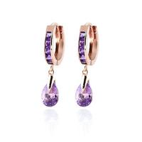 Amethyst Huggie Drop Earrings 3.3ctw in 9ct Rose Gold