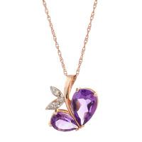 Amethyst and Diamond Eternal Pendant Necklace 4.0ctw in 9ct Rose Gold