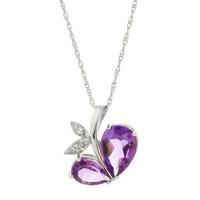 Amethyst and Diamond Eternal Pendant Necklace 4.0ctw in 9ct White Gold