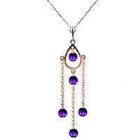 Amethyst Faro Pendant Necklace 1.5ctw in 9ct Rose Gold