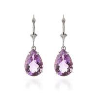 Amethyst Drop Earrings 10.0ctw in 9ct White Gold