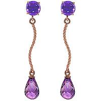 Amethyst Lure Drop Earrings 4.3ctw in 9ct Rose Gold