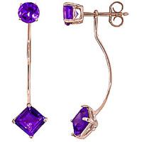 Amethyst Lure Drop Earrings 4.15ctw in 9ct Rose Gold