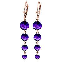 Amethyst Quadruplo Drop Earrings 7.8ctw in 9ct Rose Gold