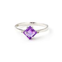 amethyst and diamond ring 175ct in 9ct white gold