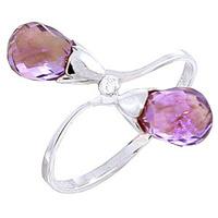 Amethyst and Diamond Duo Ring 2.5ctw in 9ct White Gold