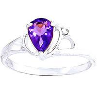 amethyst and diamond ring 065ct in 9ct white gold