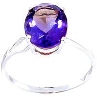 Amethyst Claw Set Ring 2.2ct in 9ct White Gold