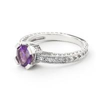 Amethyst and Diamond Renaissance Ring 1.5ct in 9ct White Gold