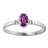 Amethyst and Diamond Allure Ring 0.45ct in 9ct White Gold