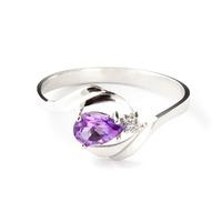 Amethyst and Diamond Flare Ring 0.5ct in 9ct White Gold