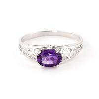 Amethyst Catalan Filigree Ring 1.15ct in 9ct White Gold