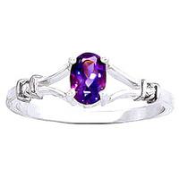 amethyst and diamond aspire ring 045ct in 9ct white gold