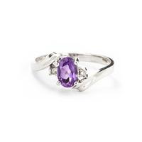 Amethyst and Diamond Embrace Ring 0.45ct in 9ct White Gold