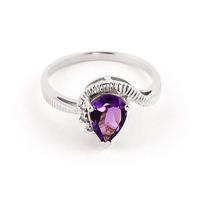 amethyst and diamond belle ring 15ct in 9ct white gold