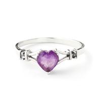 Amethyst and Diamond Ring 0.45ct in 9ct White Gold