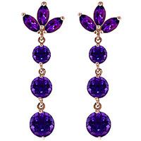 Amethyst Petal Earrings 8.7ctw in 9ct Rose Gold