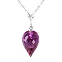 Amethyst Briolette Pendant Necklace 9.5ct in 9ct White Gold