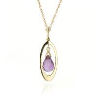 Amethyst Orb Briolette Pendant Necklace 0.7ct in 9ct Gold