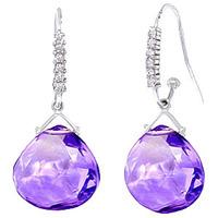 amethyst and diamond stem drop earrings 170ctw in 9ct white gold