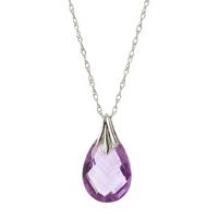 Amethyst Dewdrop Briolette Pendant Necklace 3.0ct in 9ct White Gold