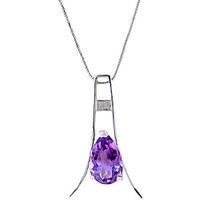 Amethyst Eiffel Pendant Necklace 1.5ct in 9ct White Gold