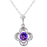 Amethyst Corona Pendant Necklace 0.55ct in 9ct White Gold