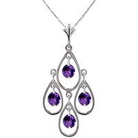 Amethyst Quadruplo Milan Pendant Necklace 1.2ctw in 9ct White Gold