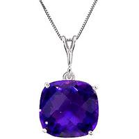 Amethyst Rococo Pendant Necklace 3.6ct in 9ct White Gold