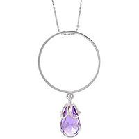 Amethyst Infinity Briolette Pendant Necklace 3.0ct in 9ct White Gold