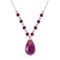 Amethyst Briolette Pendant Necklace 11.5ctw in 9ct White Gold