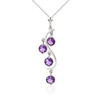 amethyst dream catcher pendant necklace 225ctw in 9ct white gold