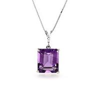 Amethyst Pendant Necklace 6.5ct in 9ct White Gold