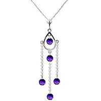 Amethyst Faro Pendant Necklace 1.5ctw in 9ct White Gold