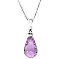 Amethyst and Diamond Pendant Necklace 2.25ct in 9ct White Gold