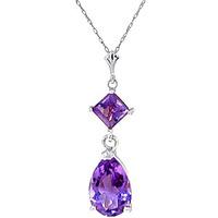 Amethyst Droplet Pendant Necklace 2.0ctw in 9ct White Gold