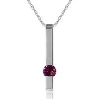 Amethyst Bar Drop Pendant Necklace 0.25ct in 9ct White Gold