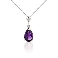 Amethyst Belle Pendant Necklace 1.5ct in 9ct White Gold