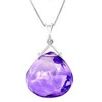 Amethyst Elliptical Heart Pendant Necklace 8.5ct in 9ct White Gold