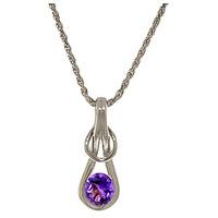 Amethyst San Francisco Pendant Necklace 0.65ct in 9ct White Gold