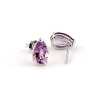 Amethyst Stud Earrings 3.15ctw in 9ct White Gold